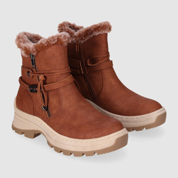 Botines de Piel Sintética - Cuero - Tacón: 5 cm