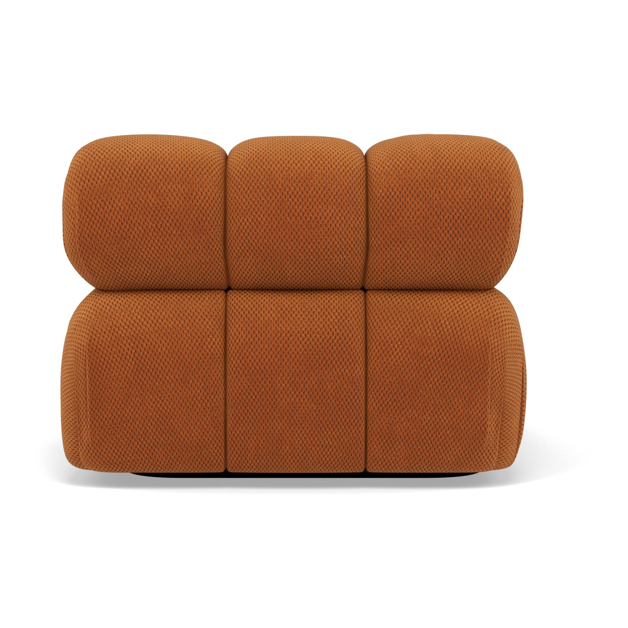 Ruby - module d'assise d'angle gauche en velours texturé - Terracotta