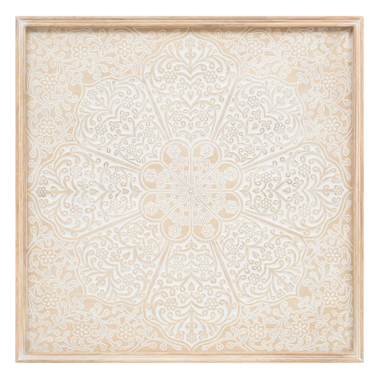 Déco murale "Timea" hévéa et bois 60x60cm