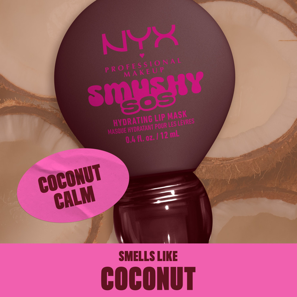 NYX Professional Makeup Smushy SOS Soin lèvres 2-en-1 Baume Jour & Masque Nuit COCONUT CALM