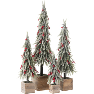 J-Line décoration sapin De Noël Neige - artificiel - vert/rouge - extra large - LED