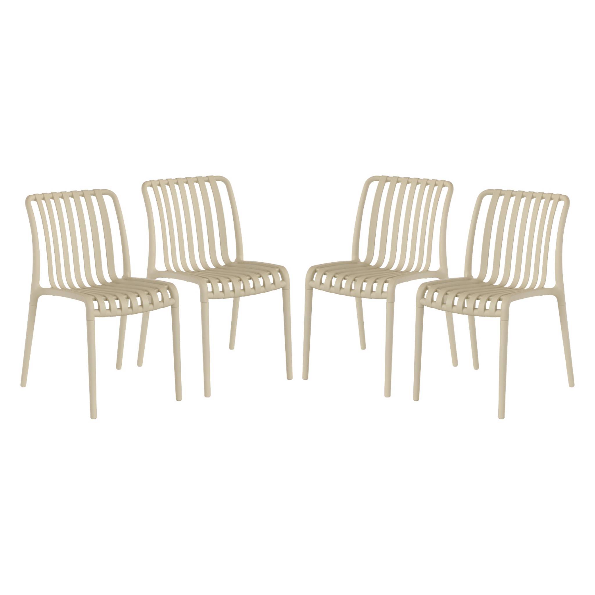 Chaise de jardin empilable plastique (lot de 4) AGATHE CHAISES