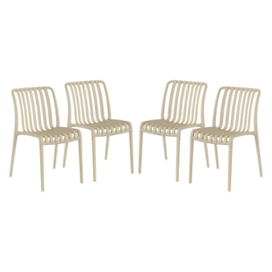 Chaise de jardin empilable plastique (lot de 4) AGATHE CHAISES