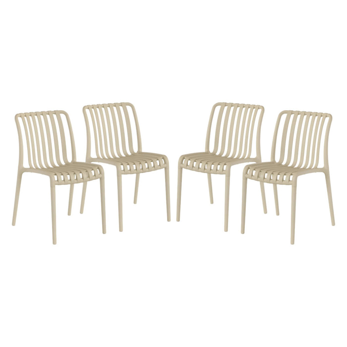 Chaise de jardin empilable plastique (lot de 4) AGATHE CHAISES