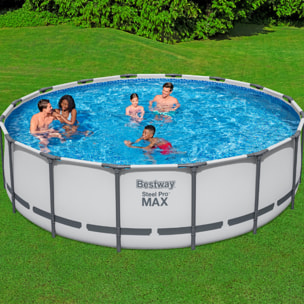 Bestway Piscine hors sol tubulaire ronde Bestway Steel Pro Max 488 x 122 cm gris clair