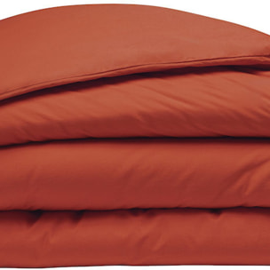 Housse De Couette 100% percale Coton lavé 80fils Paprika