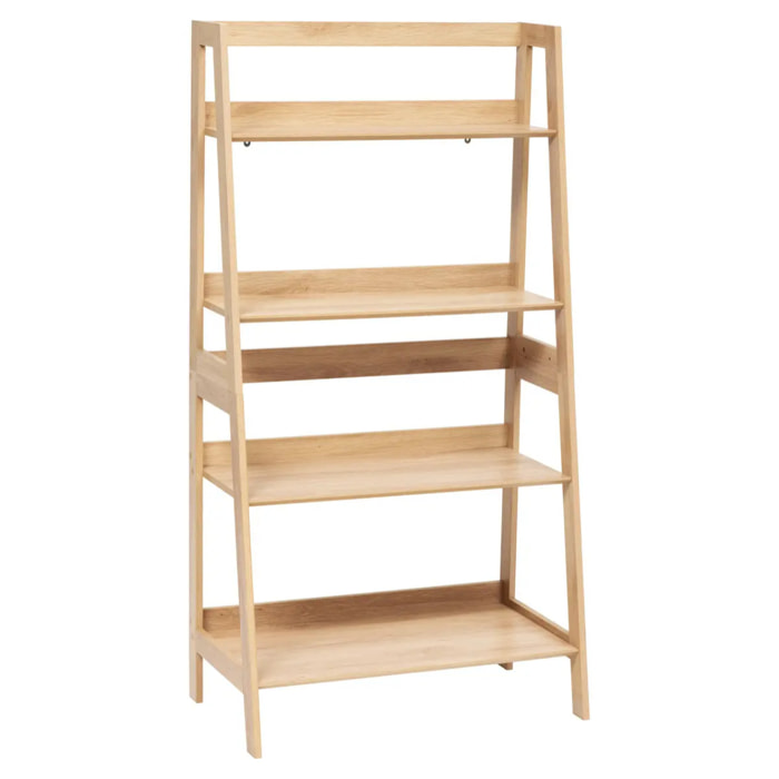 Etagère 4 niveaux Abana bois clair