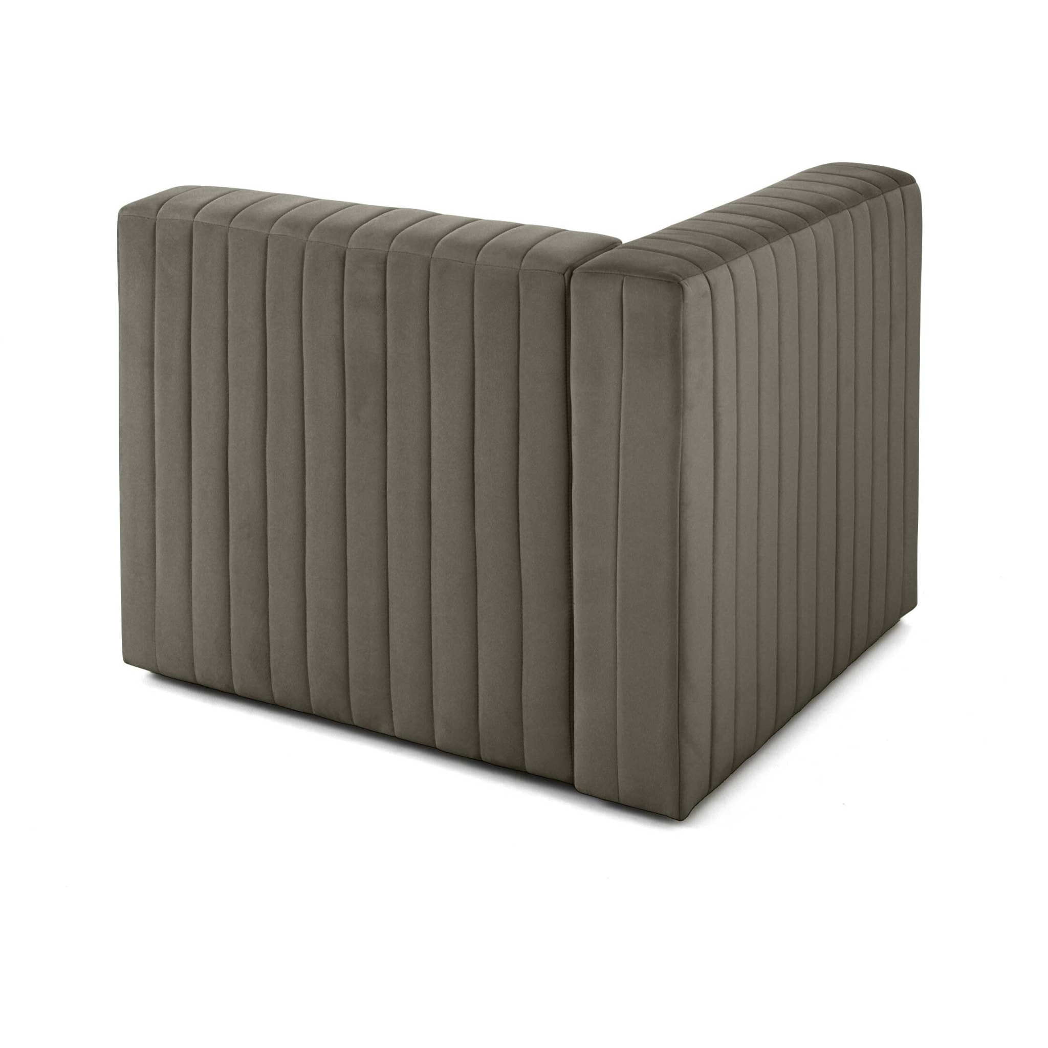Nova - module d'assise gauche - en velours - Gris