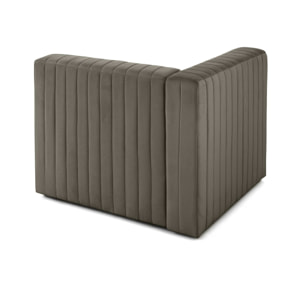 Nova - module d'assise gauche - en velours - Gris