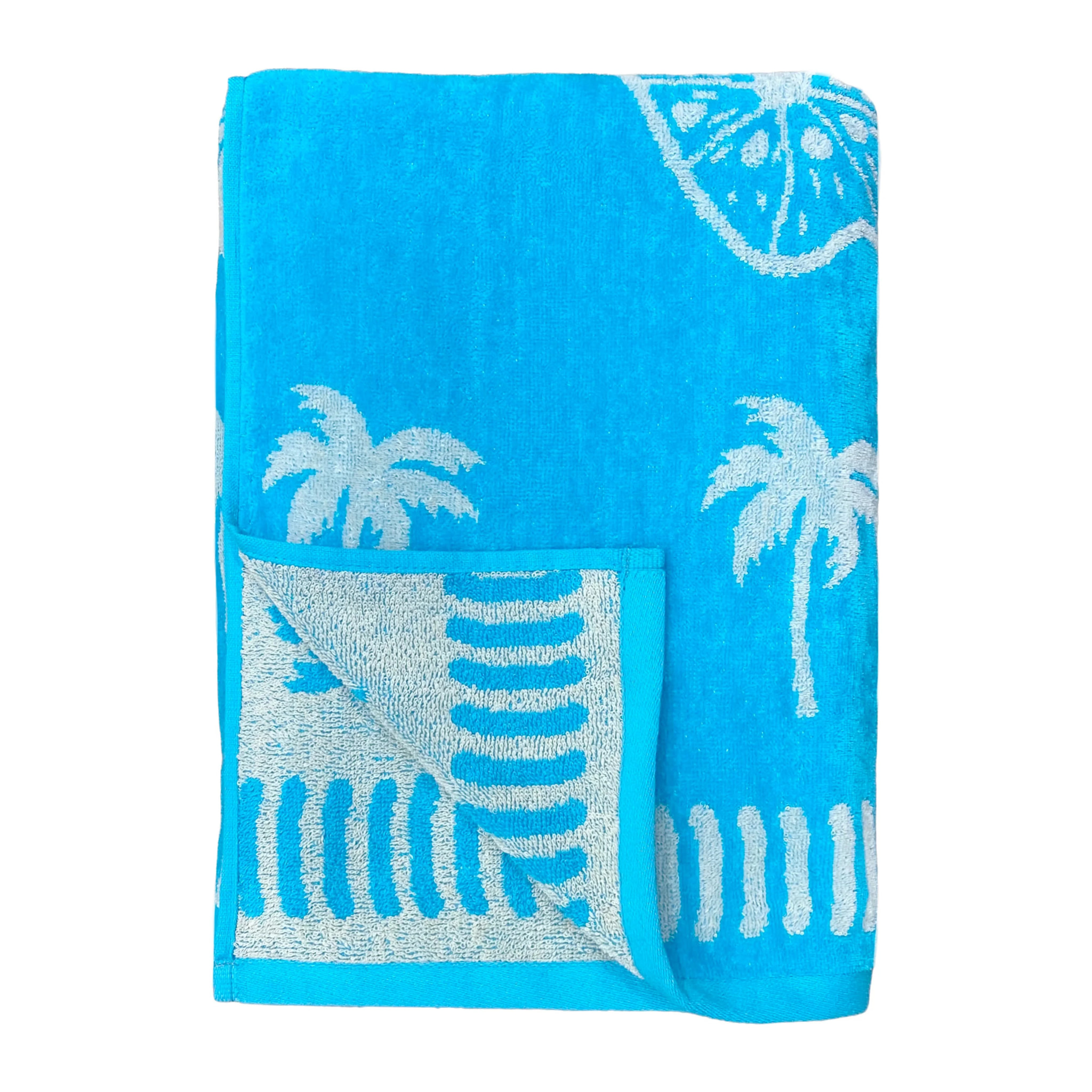 Serviette de plage éponge velours Jacquard - Prima - 90x170cm - 400g/m²
