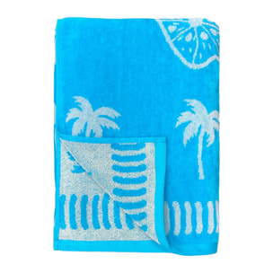 Serviette de plage éponge velours Jacquard - Prima - 90x170cm - 400g/m²