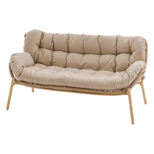Salon de jardin "Meloane" taupe 5 places en polyester et acier