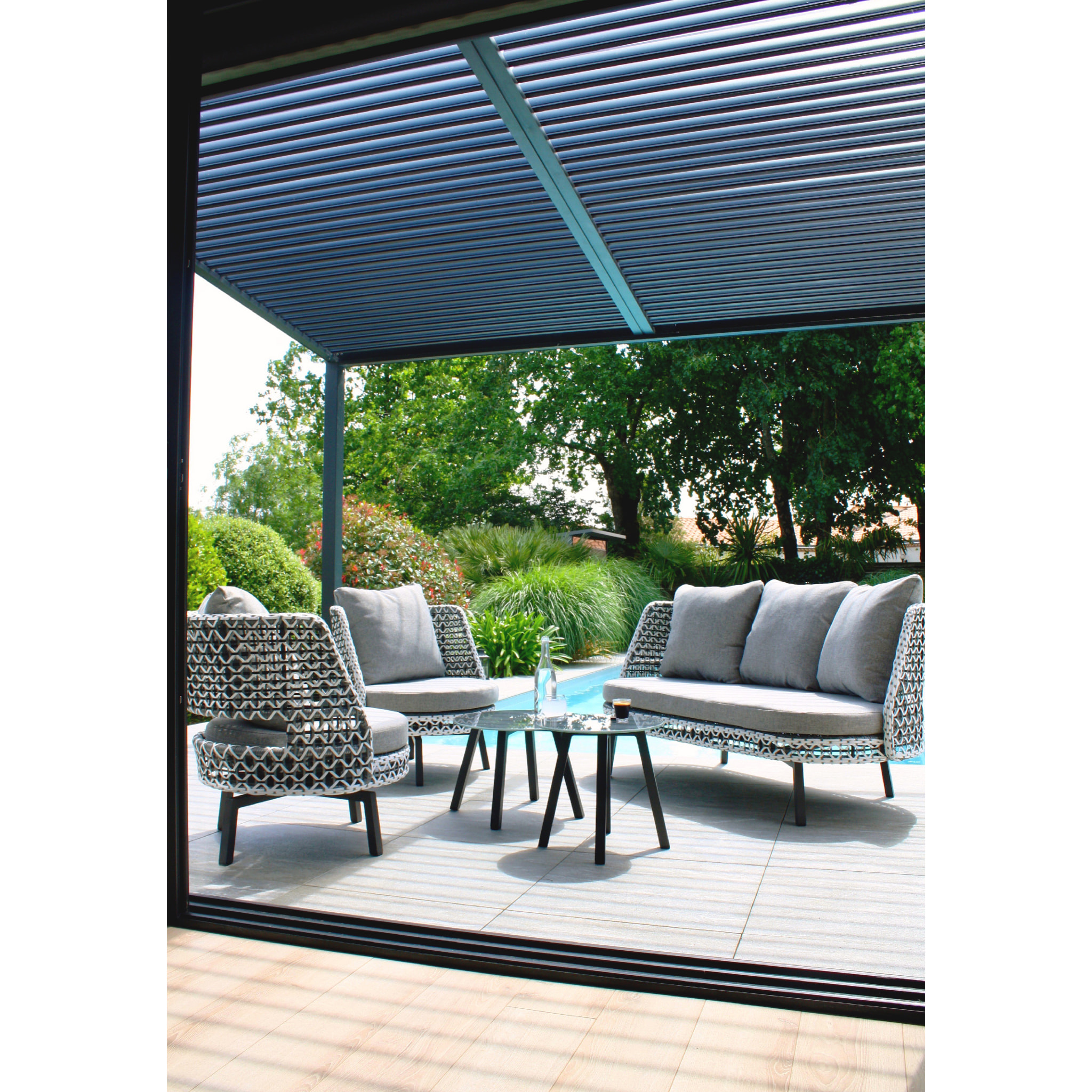 AGADIR - Salon de jardin 4 places en aluminium