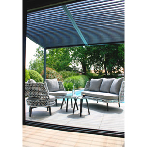 AGADIR - Salon de jardin 4 places en aluminium