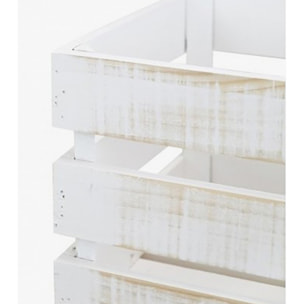 Grand coffret en bois massif décapé Hauteur: 25.5 Longueur: 49 Largeur: 29.5