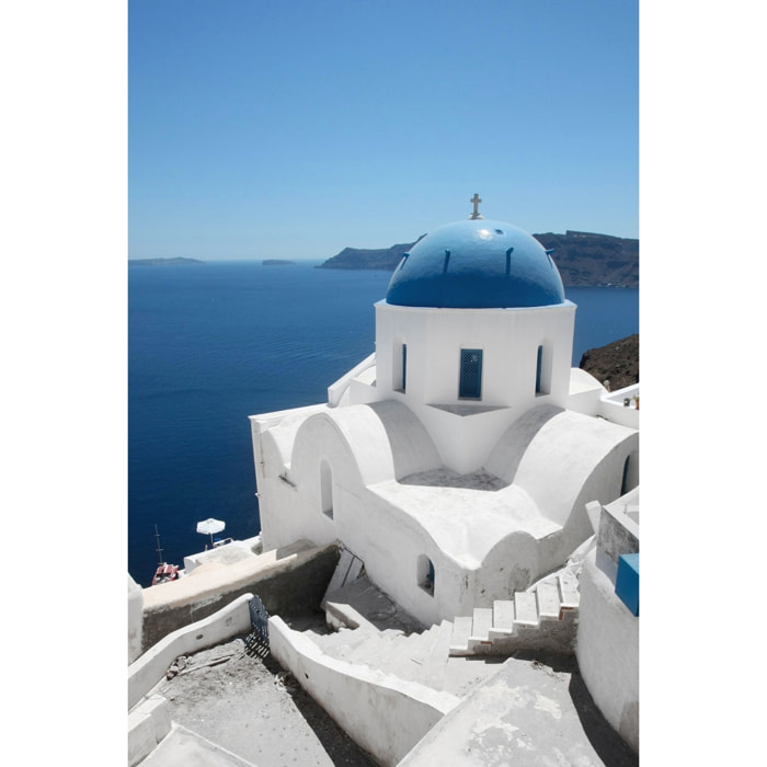 Tableau dôme bleu santorin Tableau plexiglas