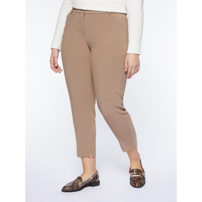 Fiorella Rubino - Pantaloni dritti con tasche all'americana - Beige