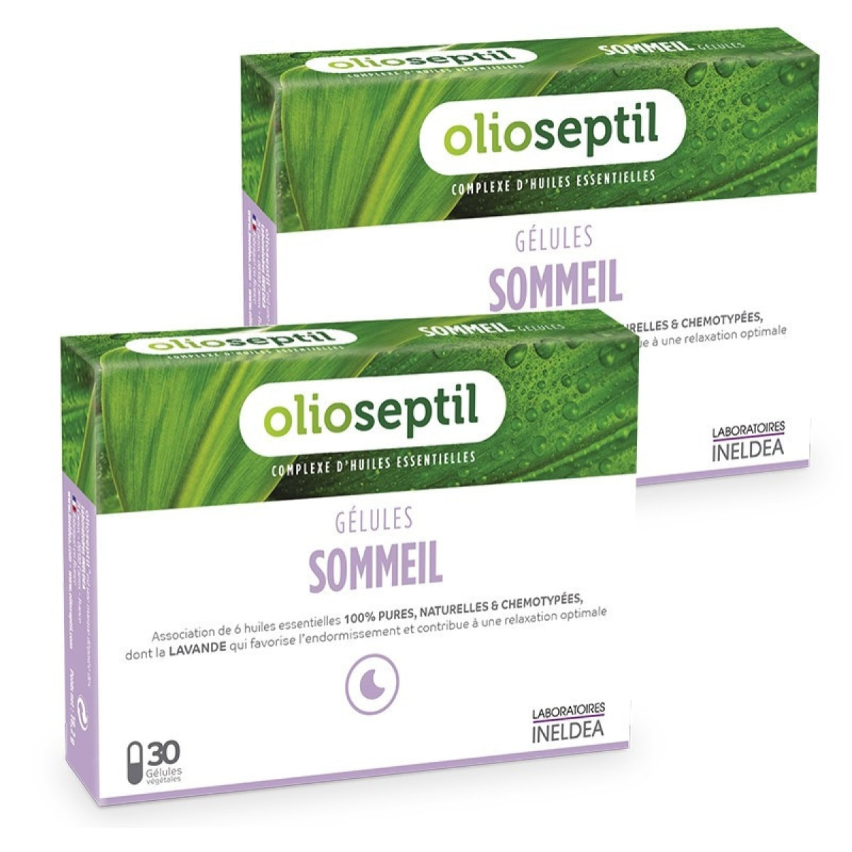 OLIOSEPTIL - Gélules Sommeil - Aide à l'endormissement - Contribue à un sommeil réparateur - Participe à la détente et la relaxation - Aux Huiles Essentielles - Sans Gluten - Lot de 2 produits