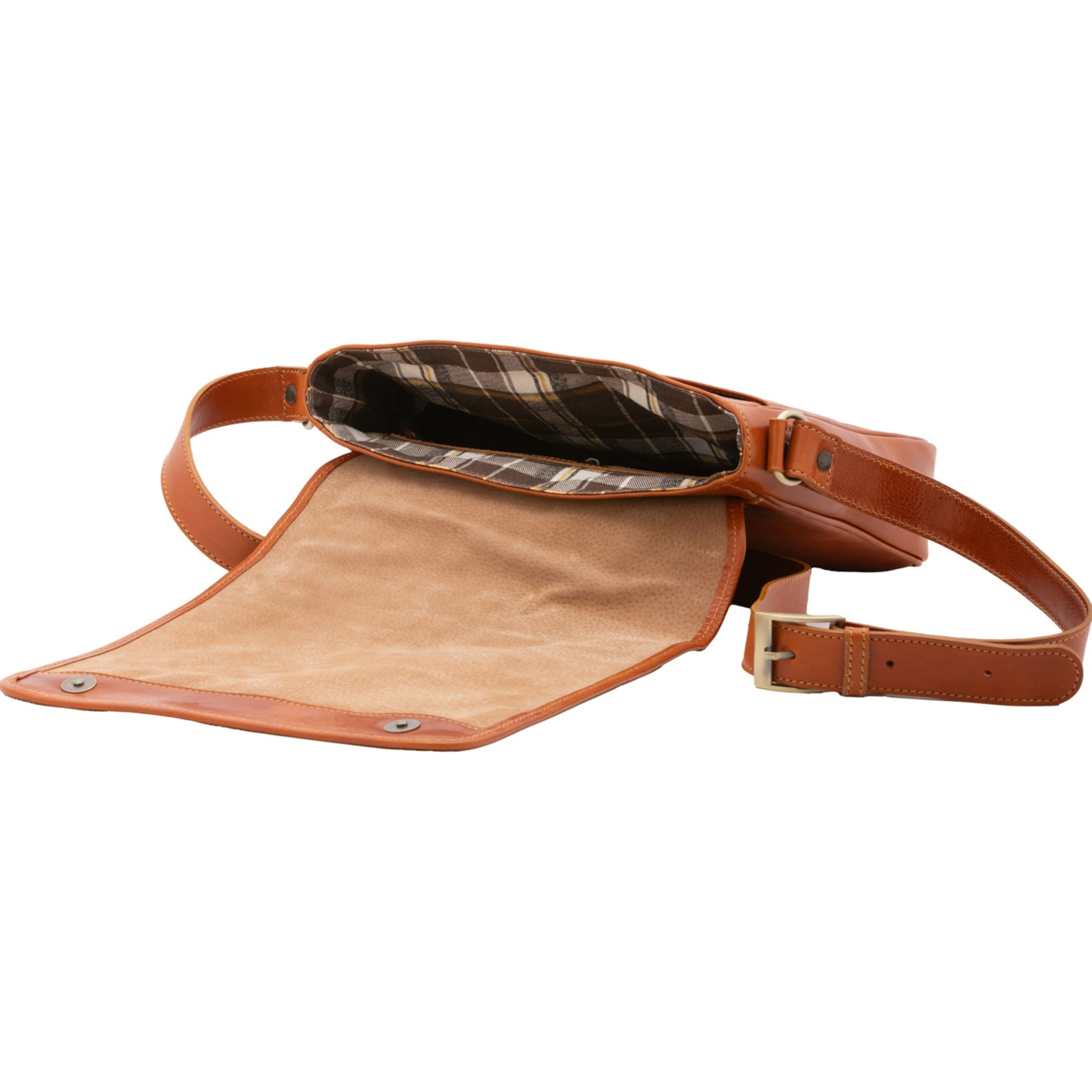 Borsa a tracolla da uomo in vera pelle - Modello False - Made in Italy - 29.0 x 28.0 x 9.0 cm
