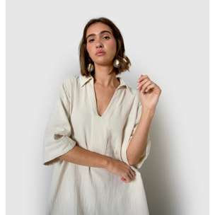 Vestido corto muselina blanco