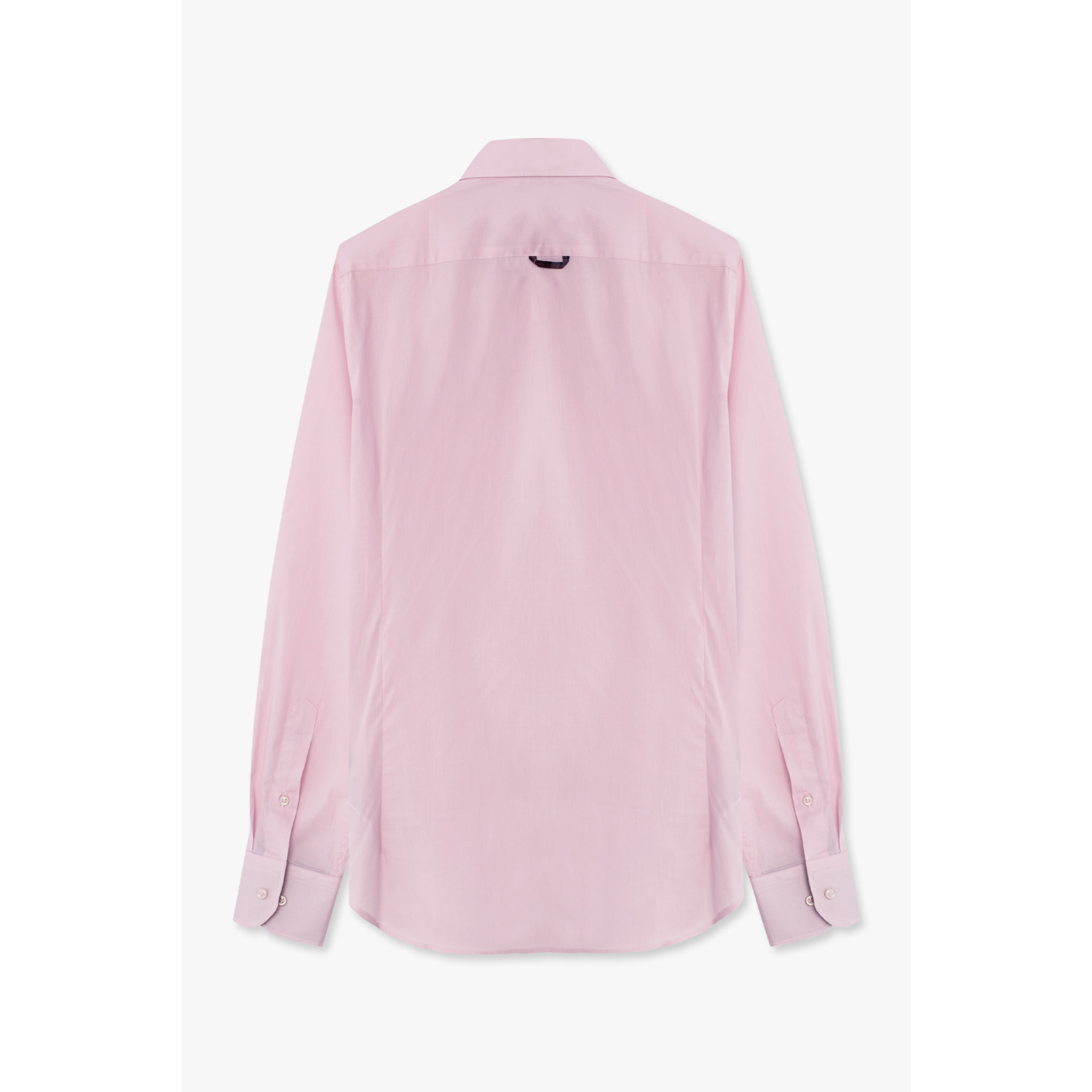 camicia uomo 1 bottone button down slim Popeline Stretch Unito Rosa