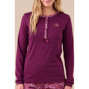 Pigiama donna caldo cotone articolo fiori. Noidinotte