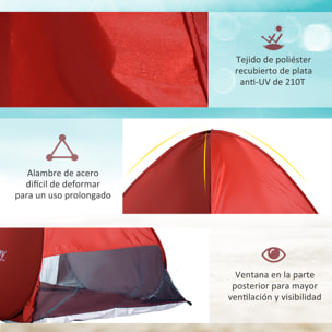 Tienda De CampaáÂ±a de Poliéster Acero 200x150x115cm Rojo