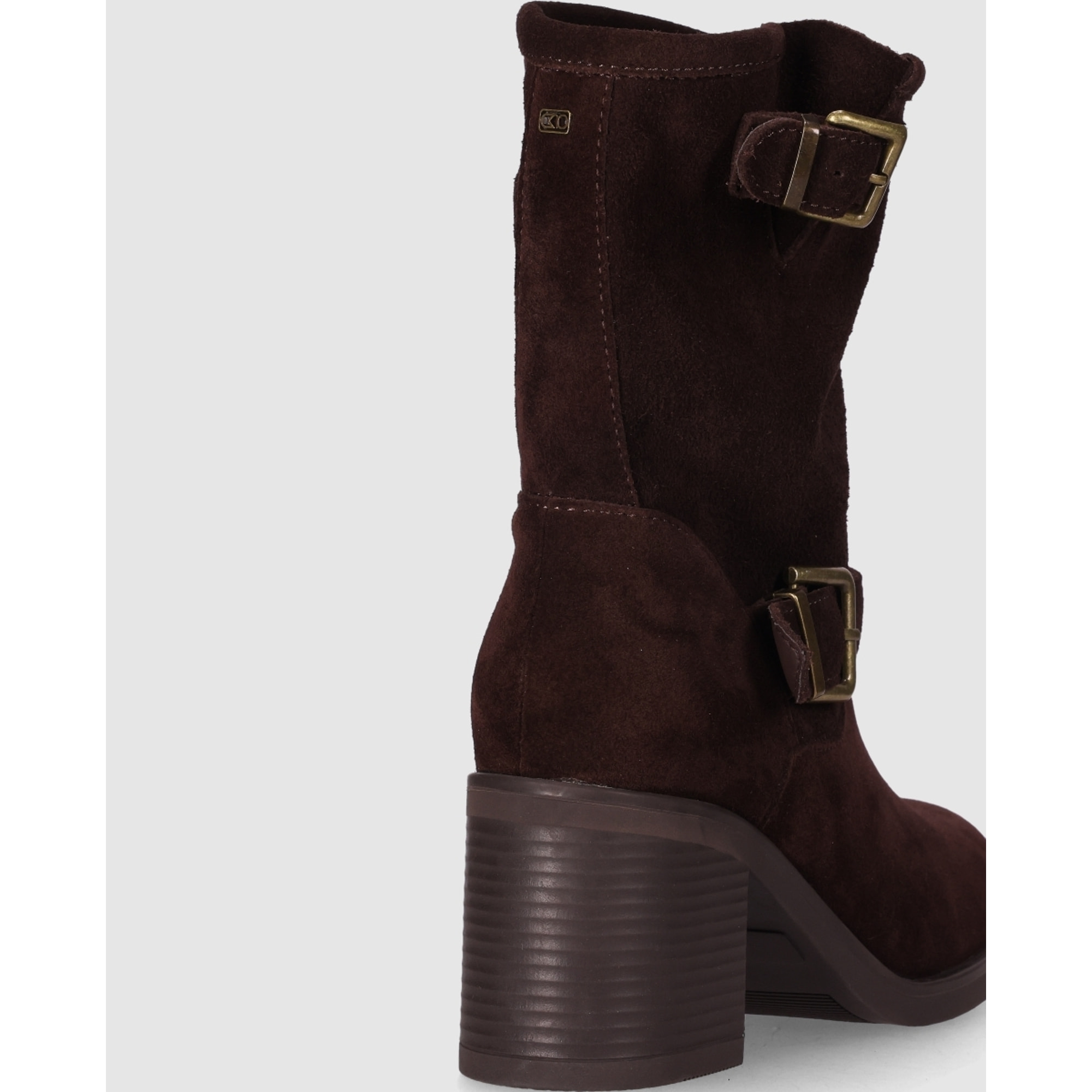 Botines de Serraje - Marron - Tacón: 5 cm