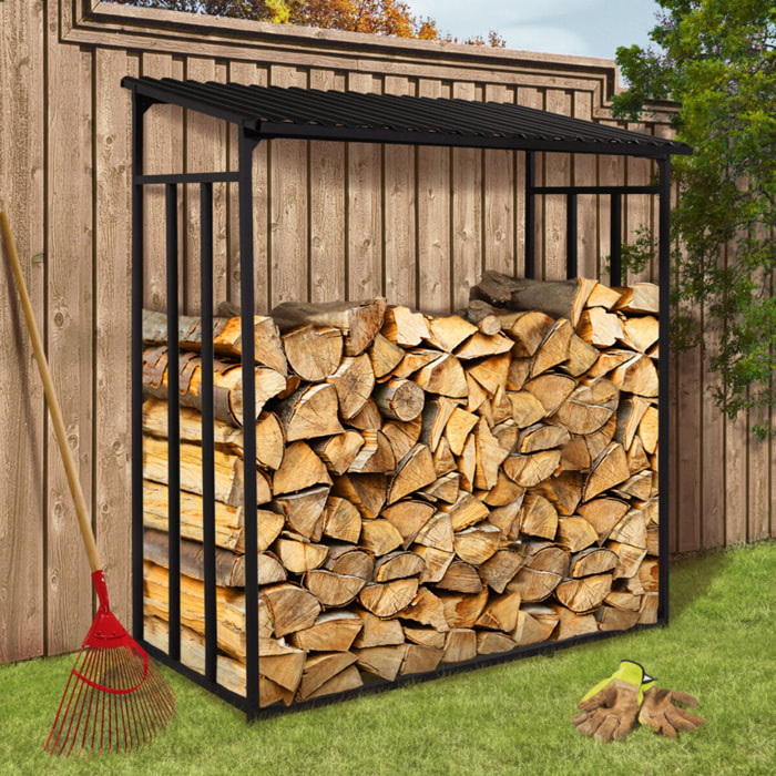 Abri bûches en métal