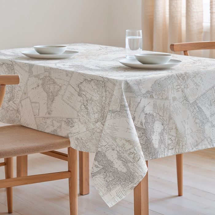 Mantel estampado antimanchas ATLAS NATURAL