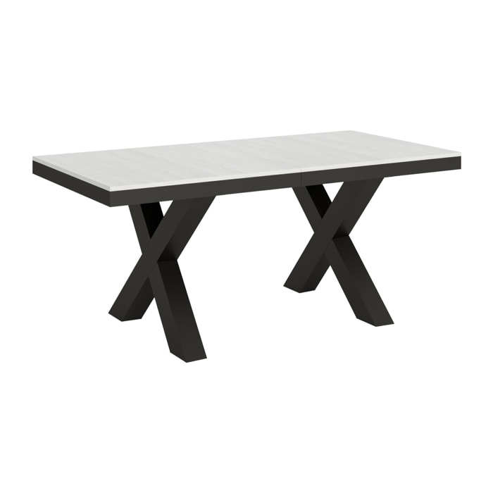Table extensible 90x180/284 cm Traffic Evolution Frêne Blanc cadre Anthracite