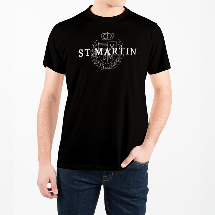 T-shirt basic maniche corte con logo ricamato