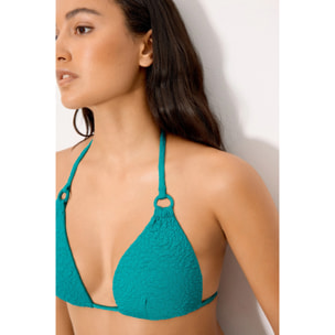 Top bikini a triangolo push-up Blu