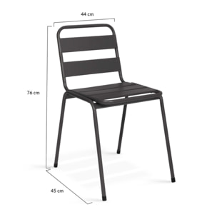 Chaises de jardin acier