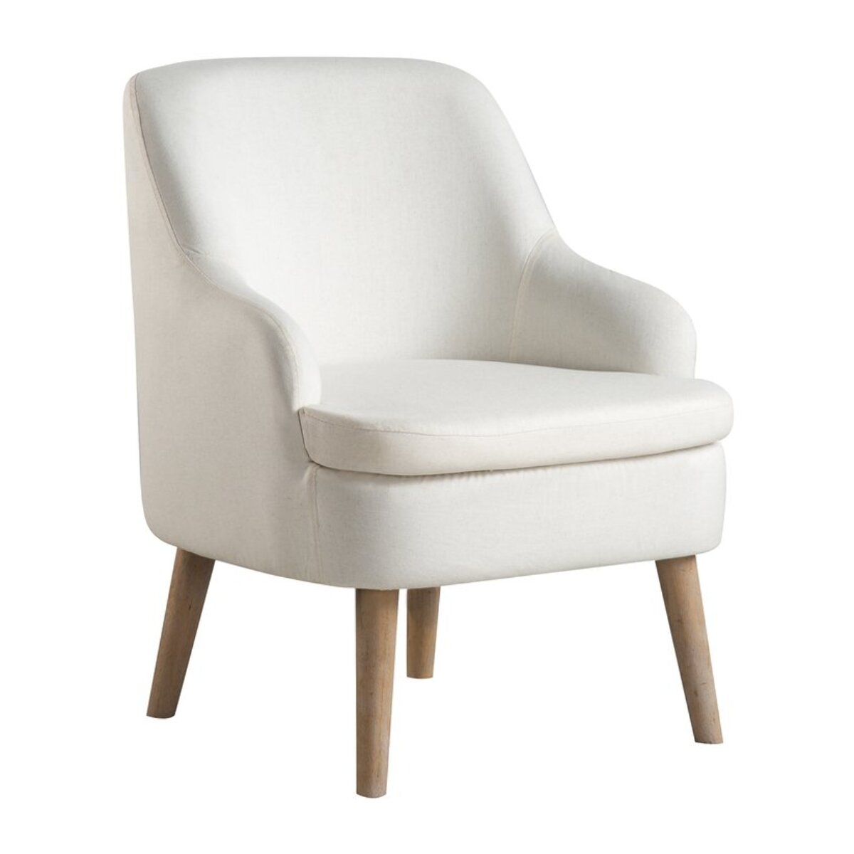 Fauteuil Naivi -tissu et bois-couleur beige 60 x 77 x 62 cm