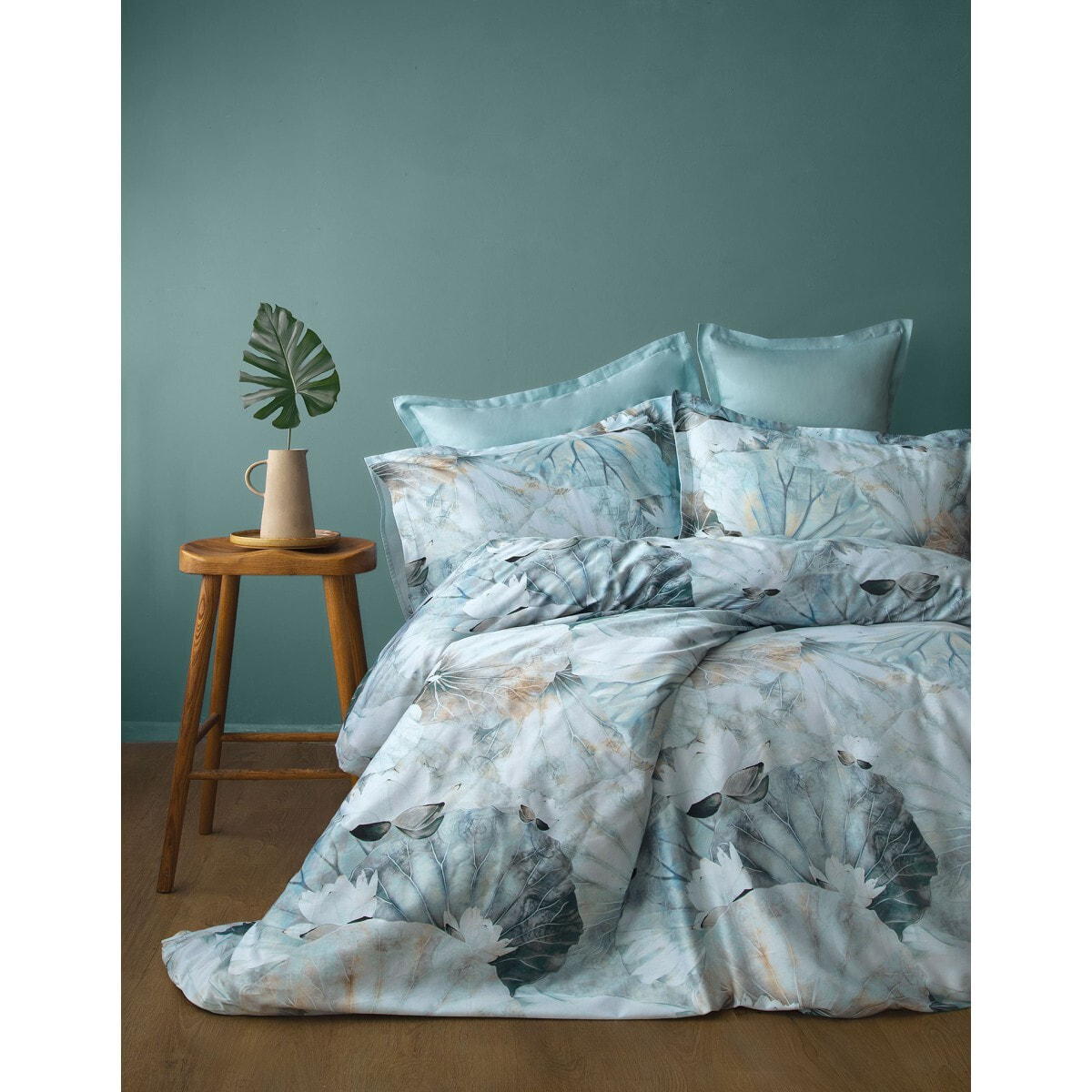 Parure housse de couette et taies oreiller 100% Satin de Coton imprimé
