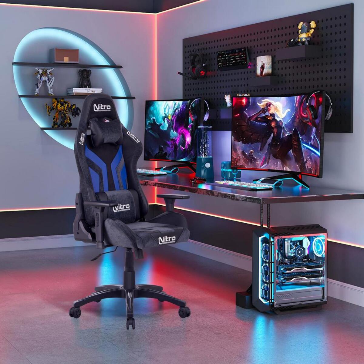 Sedia da gamer gialla e nera in PU con braccioli - Flyco