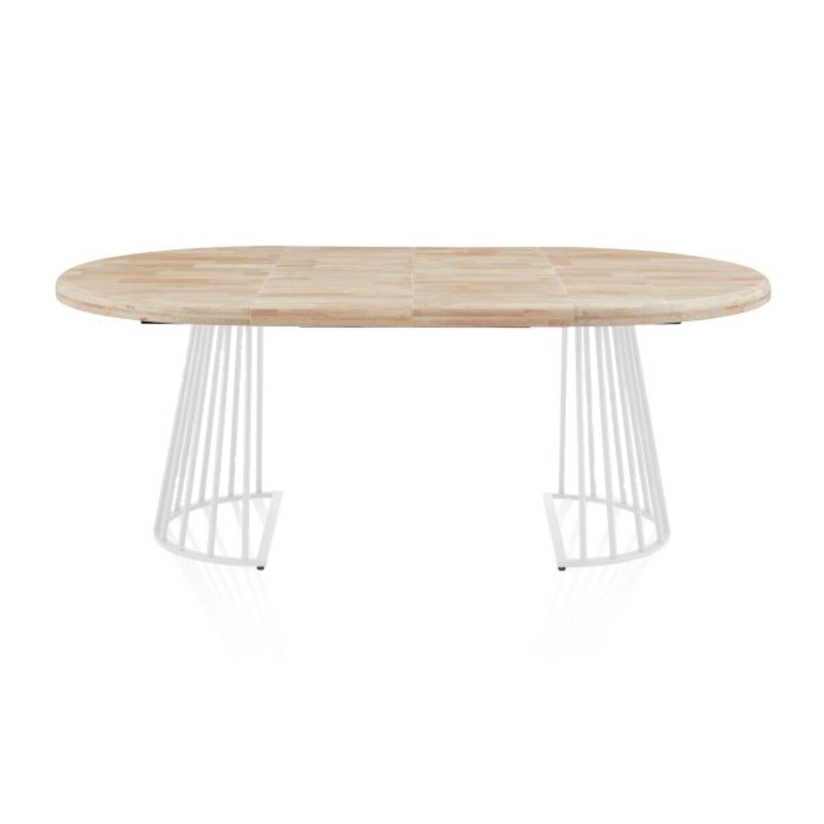 Mesa redonda extensible Meztil Blanco - Roble