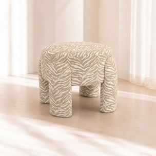 Tabouret en tissu tigré beige ORION