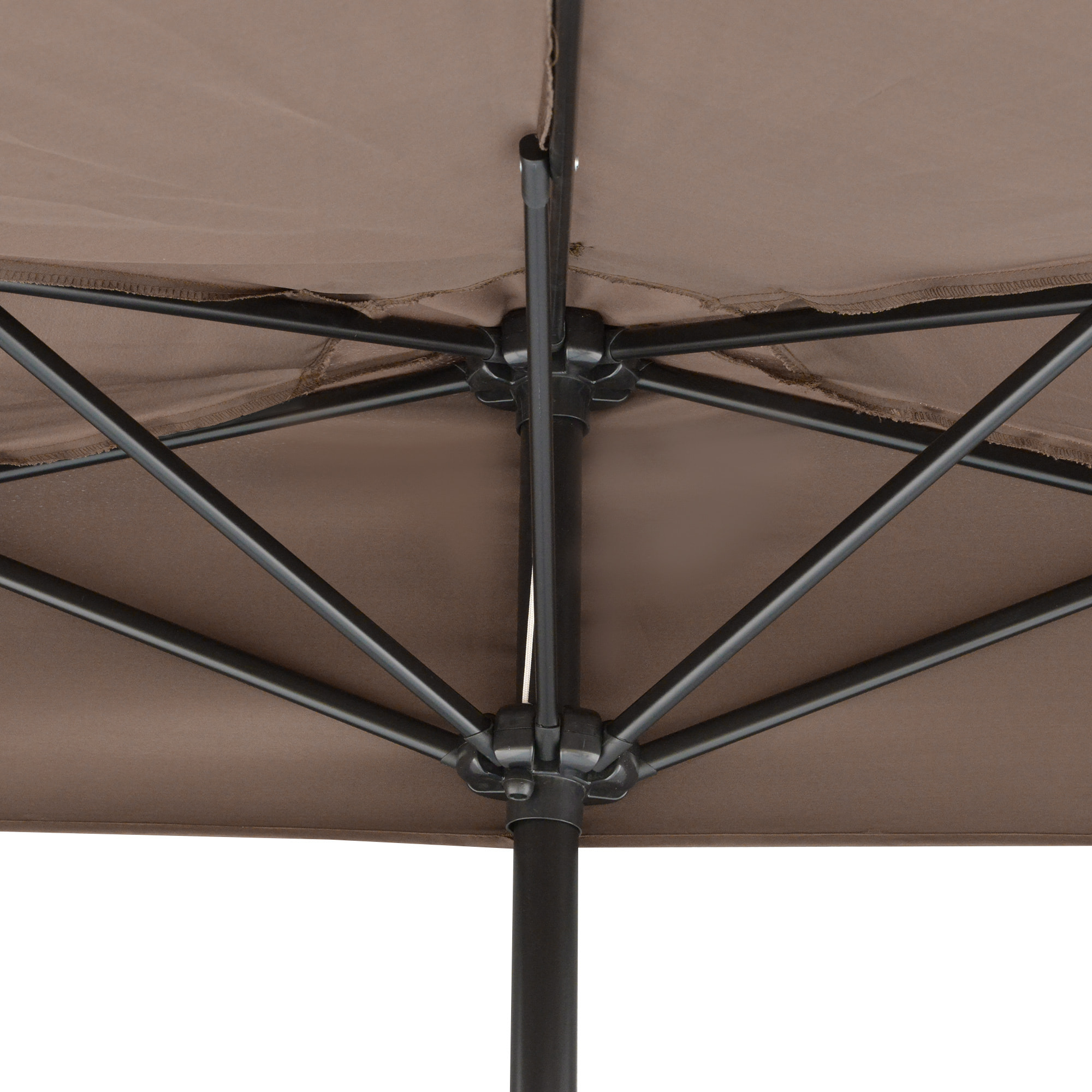 Sombrilla 269x138x236 cm Parasol de Jardín con Manivela y Forma Semicircular para Exterior Terraza Patio Piscina Cafá©