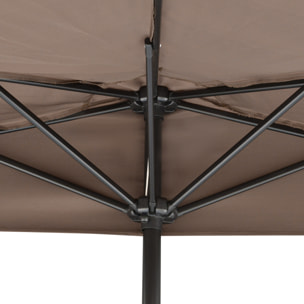 Sombrilla 269x138x236 cm Parasol de Jardín con Manivela y Forma Semicircular para Exterior Terraza Patio Piscina Cafá©