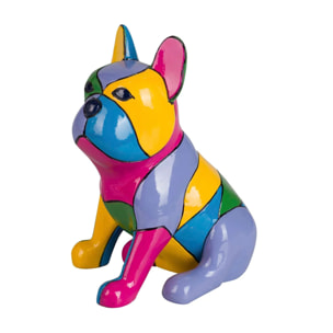 Figura Perro Bulldog Frances Cemento 16x12x20 Cm