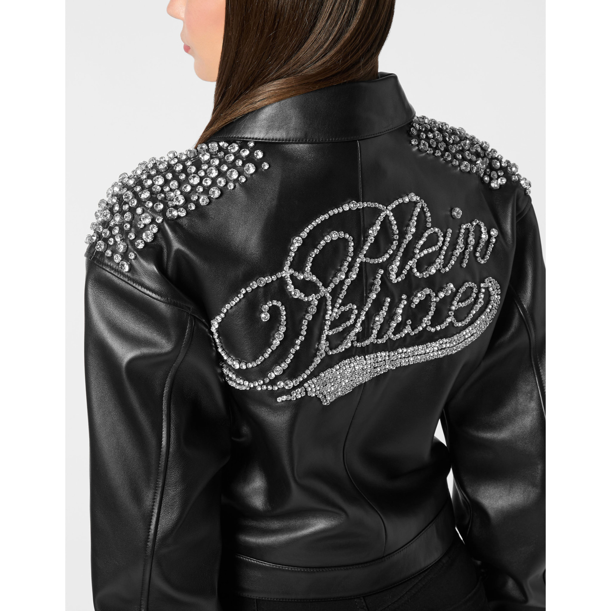 PHILIPP PLEIN Leather Bomber SIGNATURE