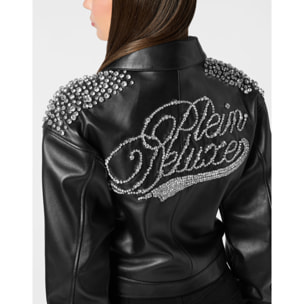 PHILIPP PLEIN Leather Bomber SIGNATURE