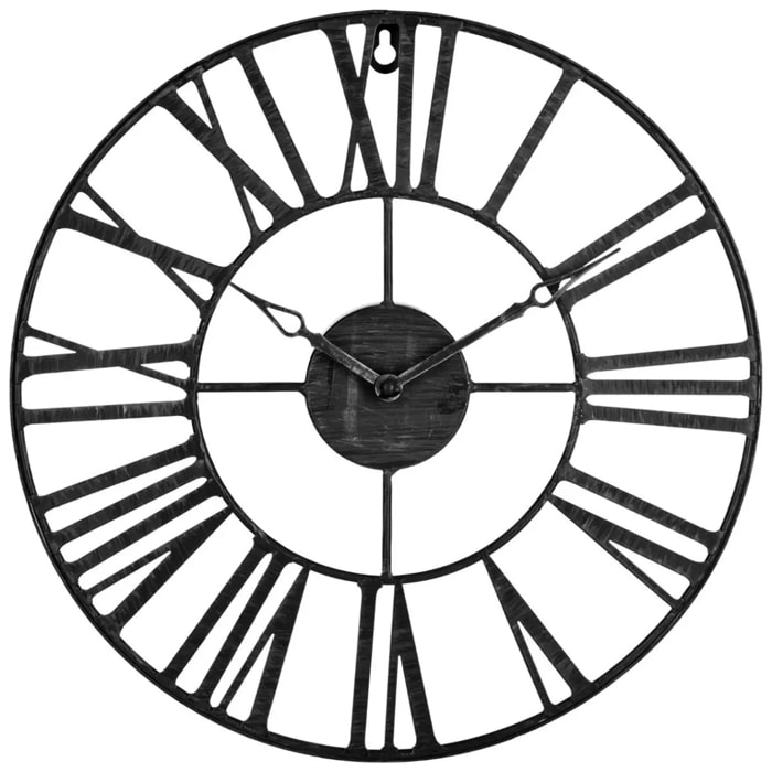 Horloge vintage métal noir D37cm