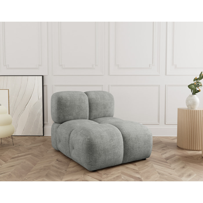 Grace - module d'assise sans accoudoir en velours texturé - Gris