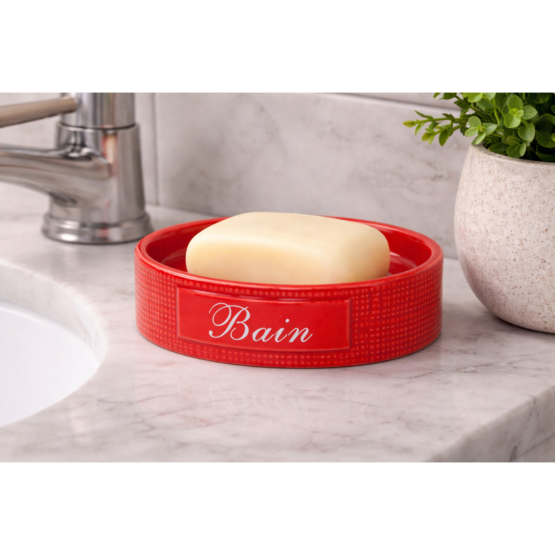 Porte Savon Céramique DINAN Rouge MSV