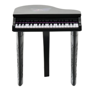 Piano à queue électronique 37 touches multifonctions avec micro haut parleur noir