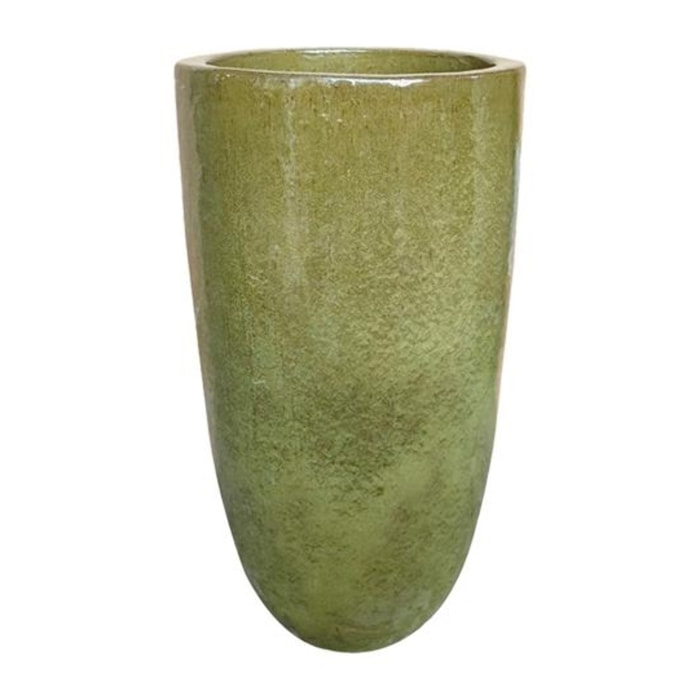 Vaso in terracotta decorato 36x63 cm verde - Rajada