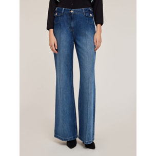 Motivi - Jeans flare misto TENCEL™ con piega stirata - Blu